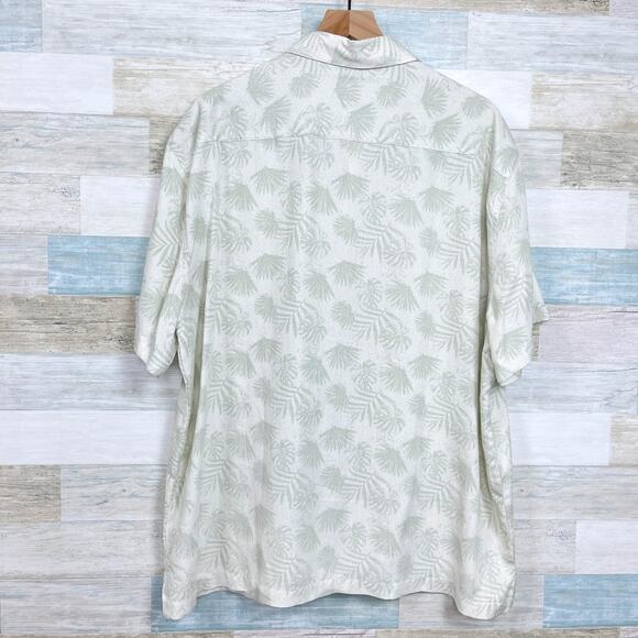 Nat Nast Silk Camp Short Green Tropical Palm Tree Hawaiian Vacation Mens XL - Picture 3 of 5